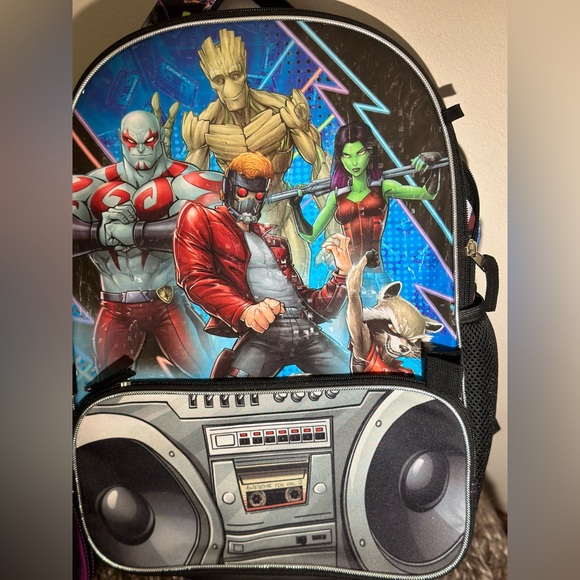 4pc Guardians of the Galaxy Backpack, Lunchbox, Pencil Box, and Lanyard - Picture 3 of 5